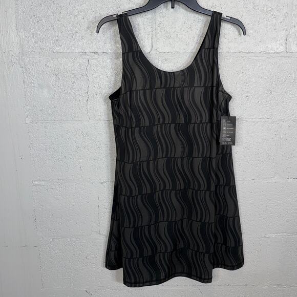 ID Ideology Women's Geo Performance tennis Dress deep black/grey medium - Picture 1 of 9